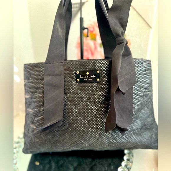 Kate Spade quilted Grosgrain Ribbon Bow Black tote bag - Picture 9 of 14